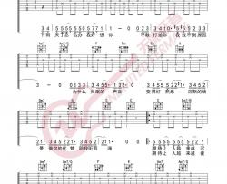 南拳妈妈《下雨天》吉他谱(E调)-Guitar Music Score
