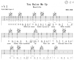 You Raise Me Up吉他谱_C调弹唱谱_Westlife_完整高清版