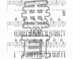陈奕迅《谢谢侬》吉他谱(升G调)-Guitar Music Score