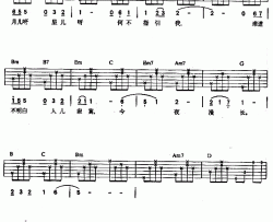 星月吉他谱 G调六线谱-简单版-童安格