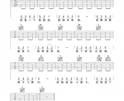 儿童歌曲《粉刷匠》吉他谱-Guitar Music Score