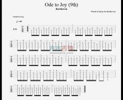 名曲《Ode to Joy 欢乐颂  指弹 》吉他谱-Guitar Music Score