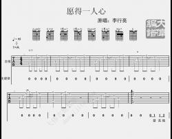 李行亮《愿得一人心》吉他谱(A调)-Guitar Music Score