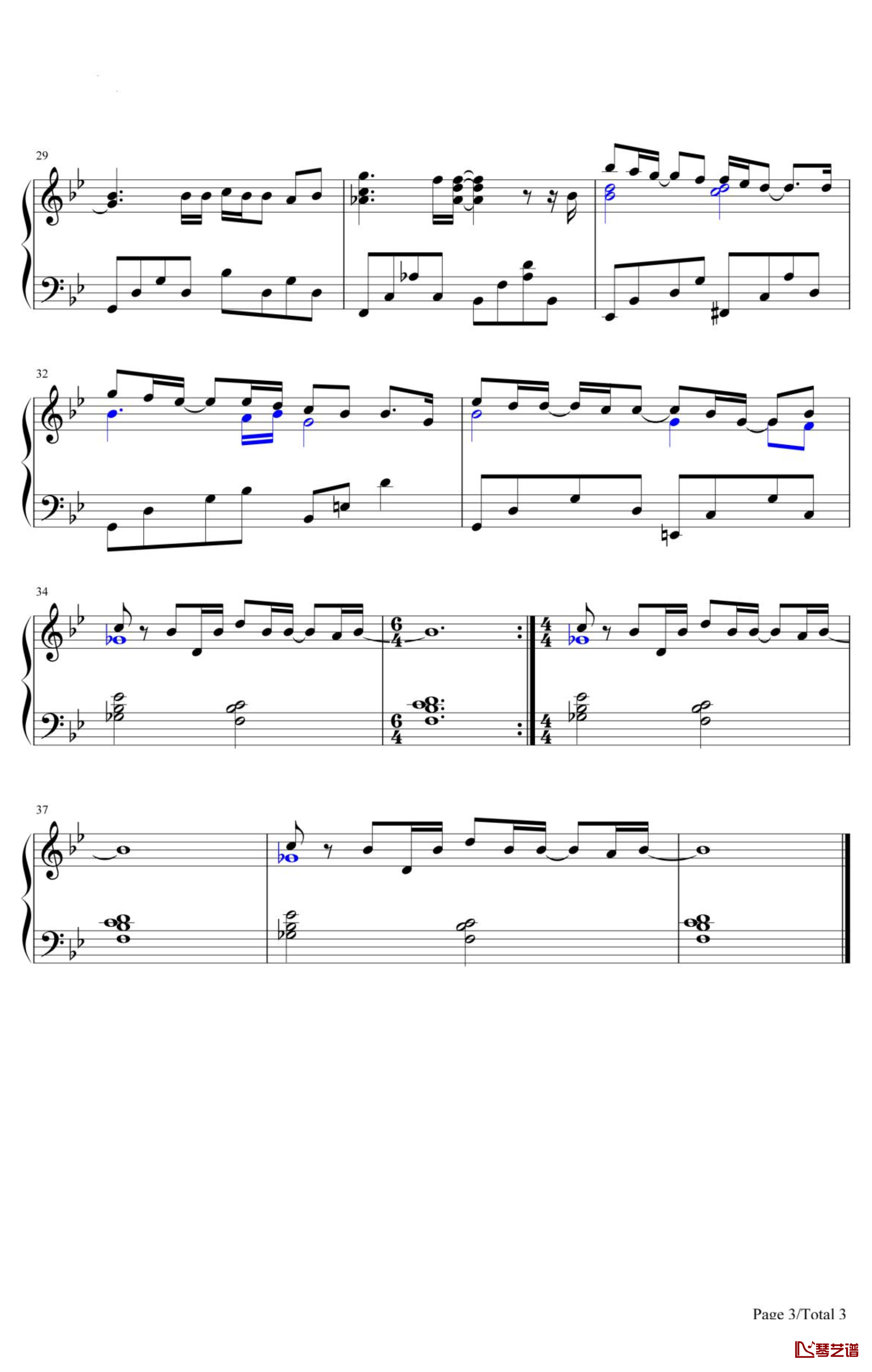 向日葵的约定钢琴谱 《哆啦A梦：伴我同行》的主题曲4