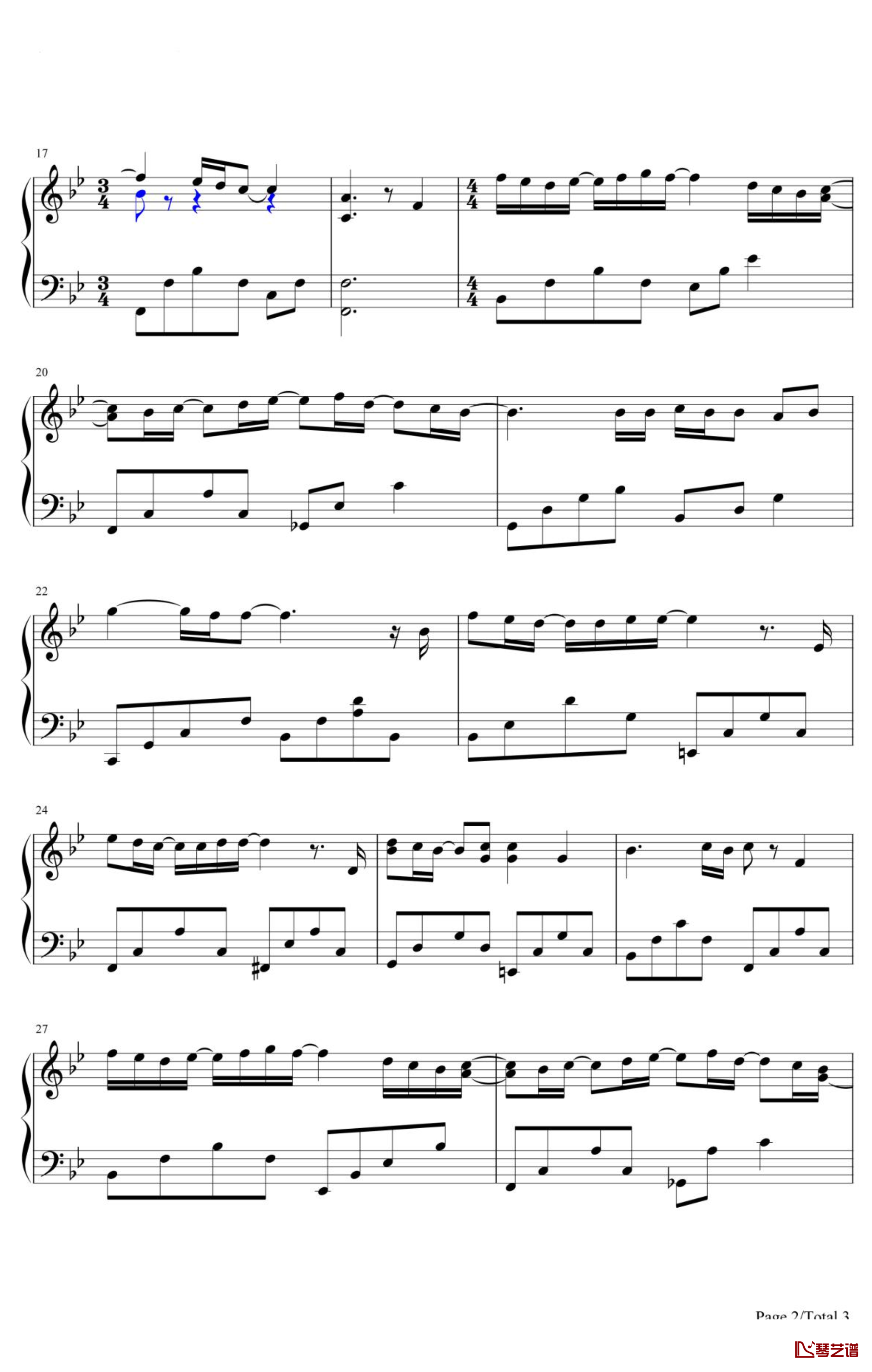 向日葵的约定钢琴谱 《哆啦A梦：伴我同行》的主题曲3