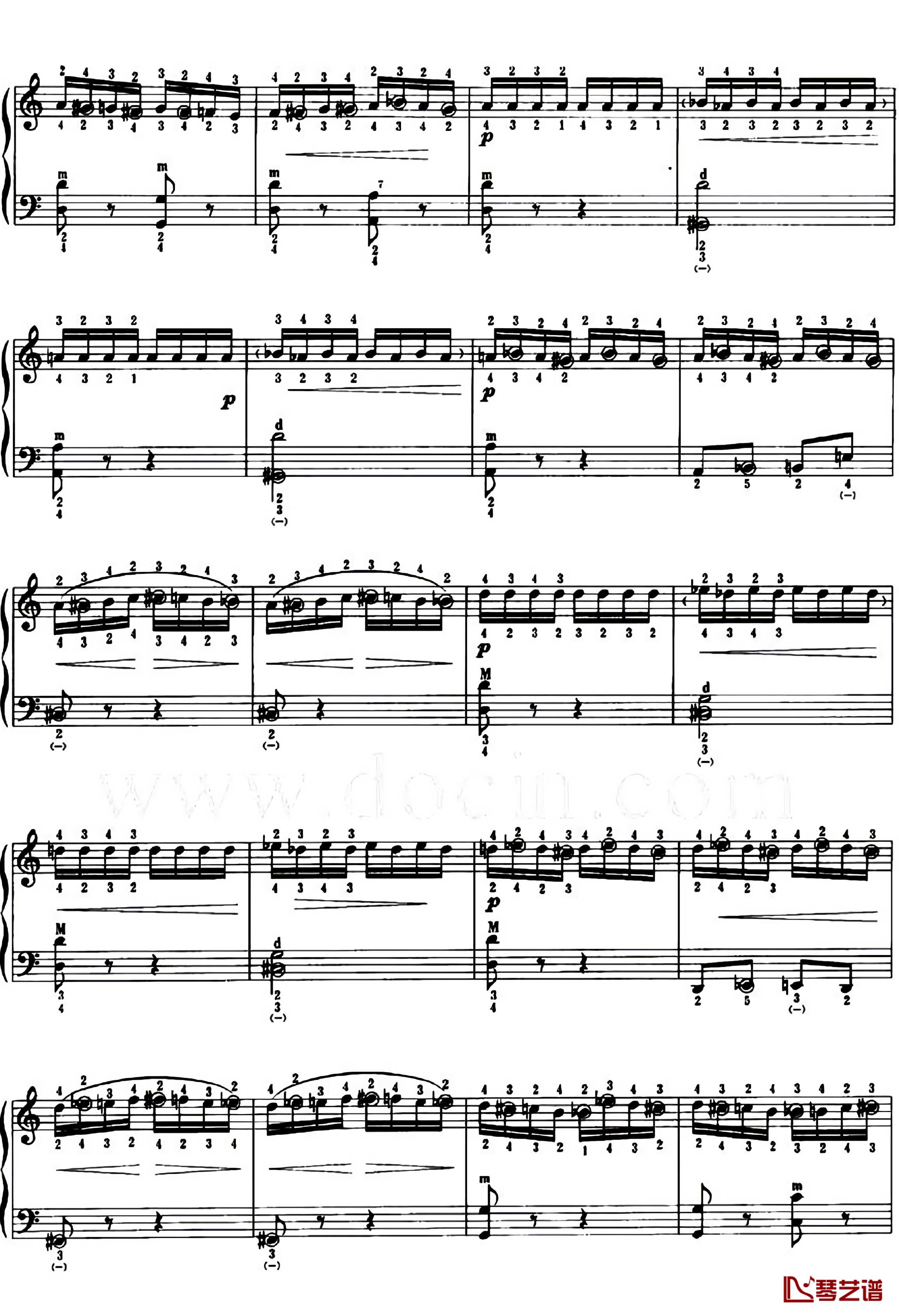 野蜂飞舞钢琴谱-带指法2