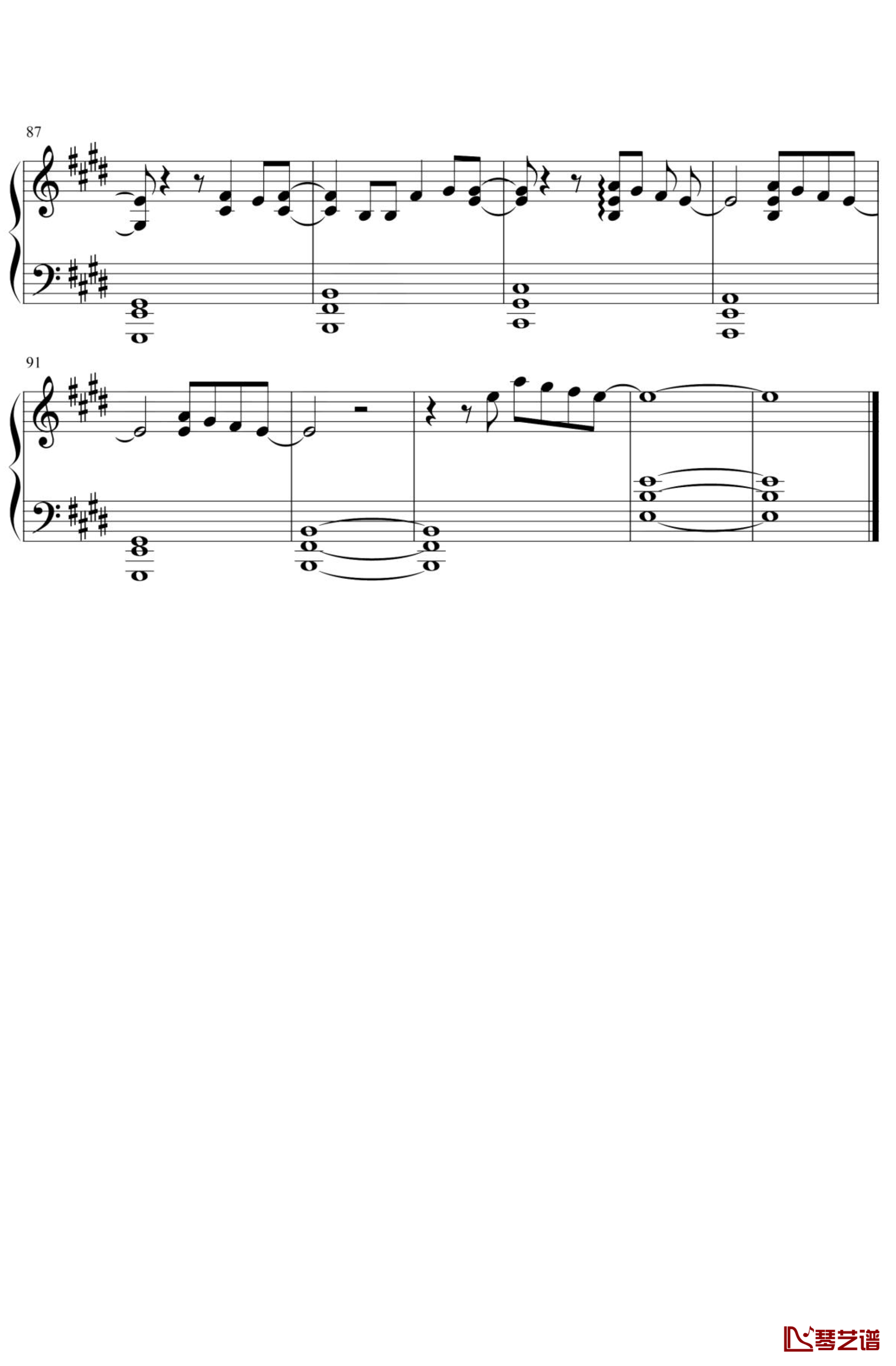 天气之子-グランドエスケープ钢琴谱 简化5